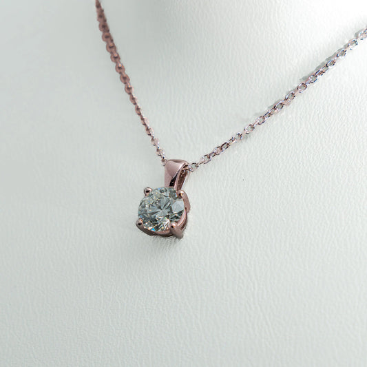 1ct Lab-Grown Diamond Pendant | 18k Rose Gold Lester & Brown