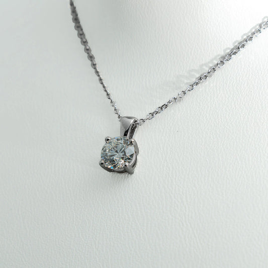 1ct Lab-Grown Diamond Pendant | 18k White Gold Lester & Brown