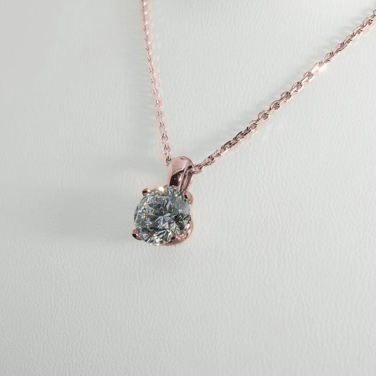 2ct Lab-Grown Diamond Pendant | 18k Rose Gold Lester & Brown