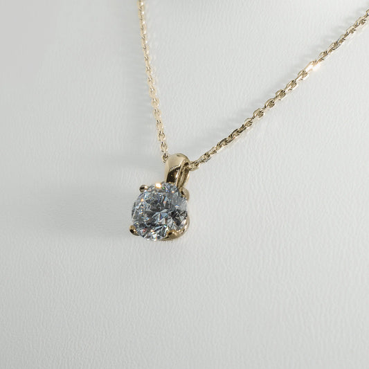 2ct Lab-Grown Diamond Pendant | 18k Yellow Gold Lester & Brown
