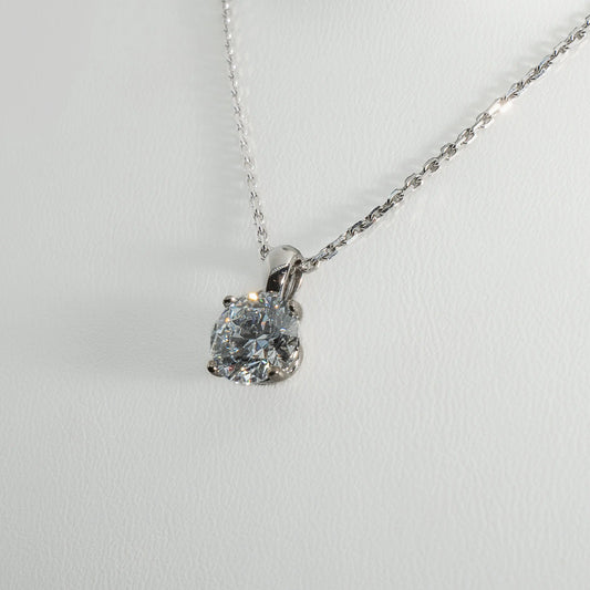 2ct Lab-Grown Diamond Pendant | Platinum Lester & Brown