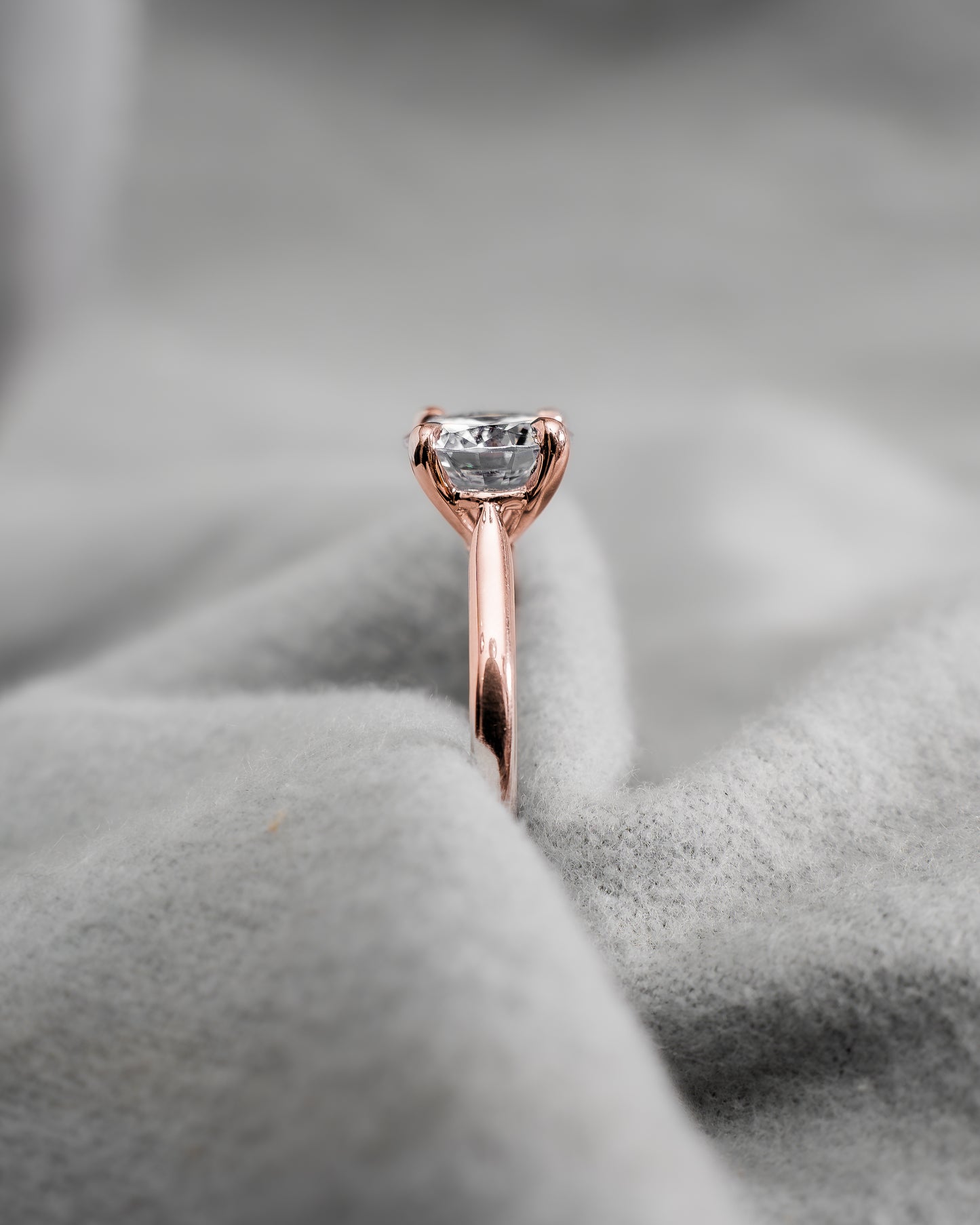 Round Rose Gold Lab Grown Diamond Solitaire