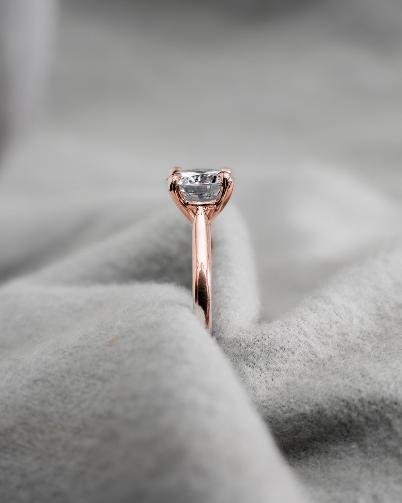 Round Rose Gold Lab Grown Diamond Solitaire