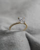 Round Yellow Gold Lab Grown Diamond Set Shoulders