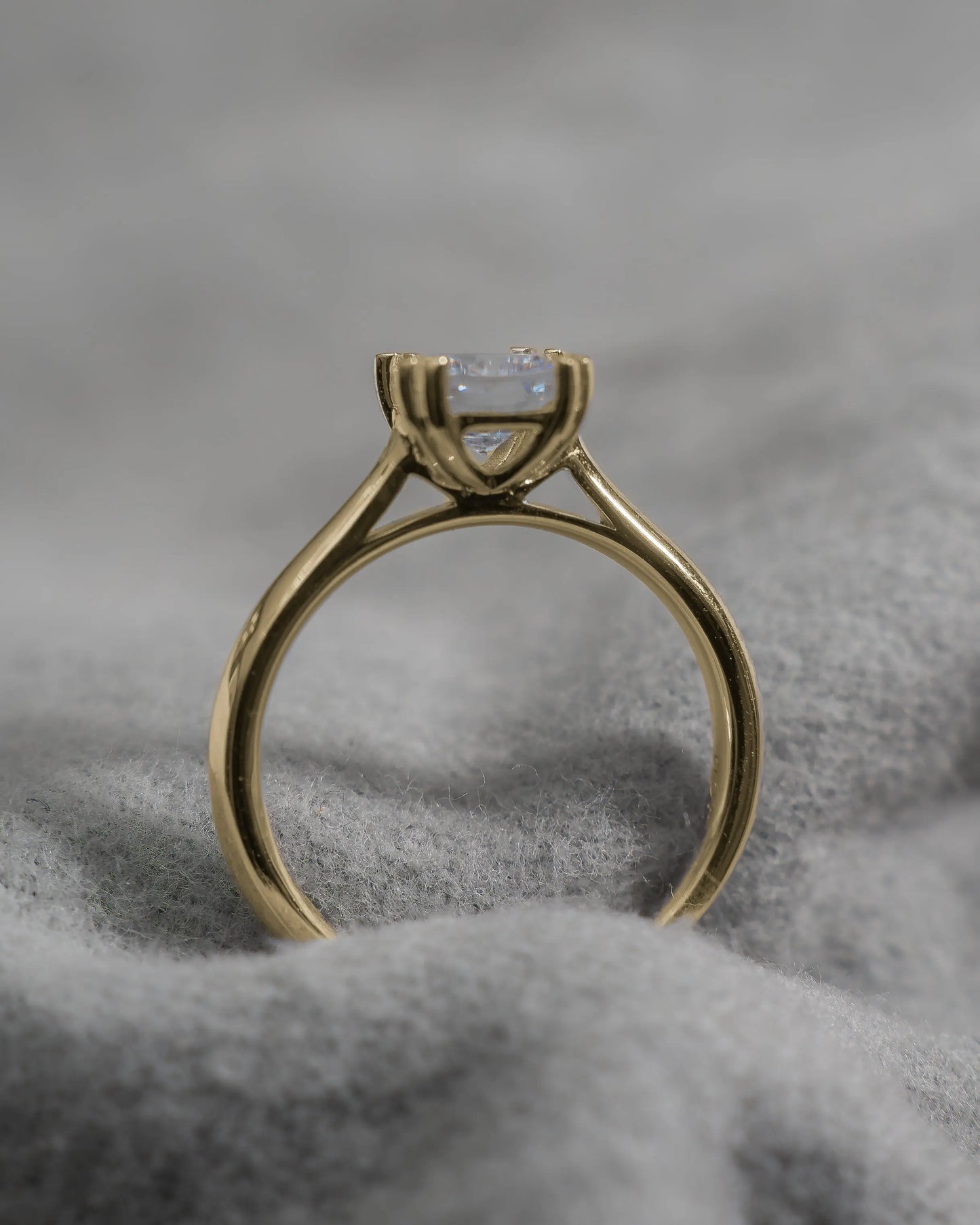 Cushion 18K Yellow Gold Lab Grown Solitaire My Store