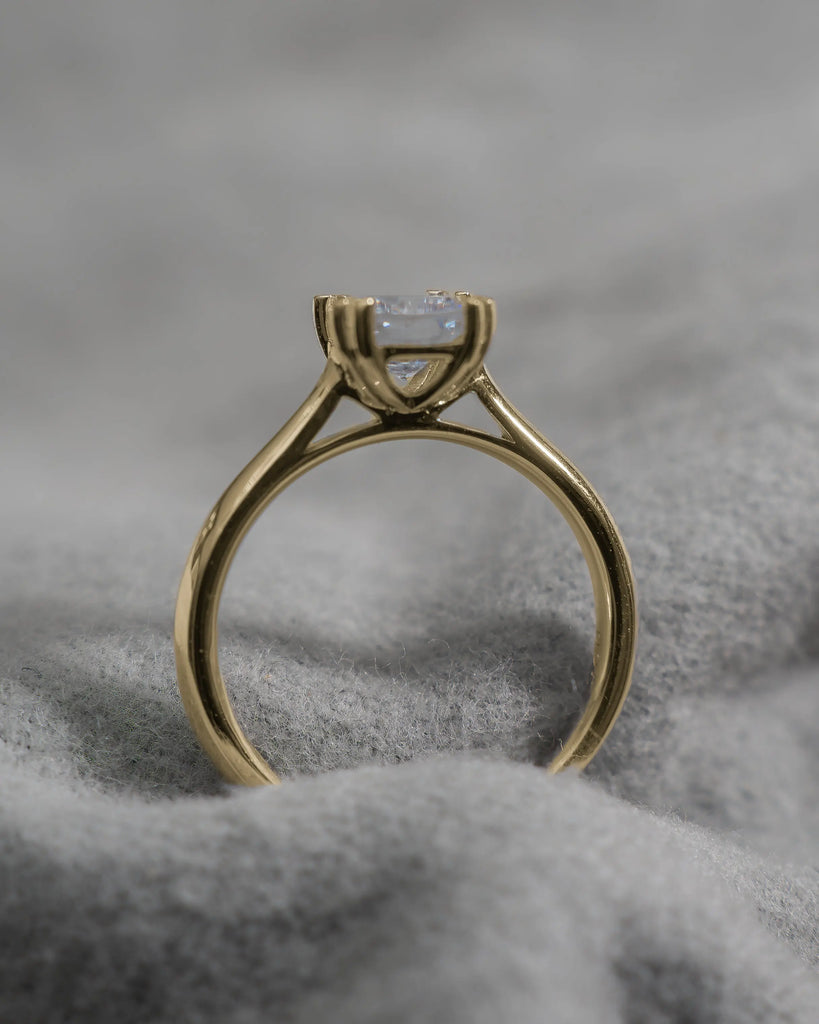 Cushion 18K Yellow Gold Lab Grown Solitaire My Store
