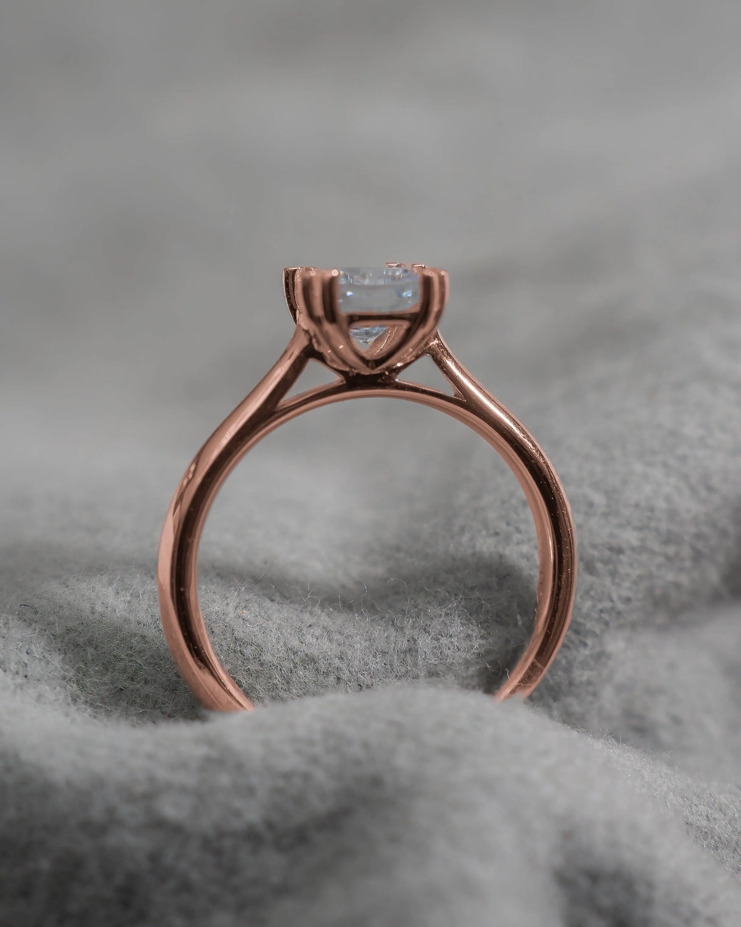 Cushion 18K Rose Gold Lab Grown Solitaire My Store