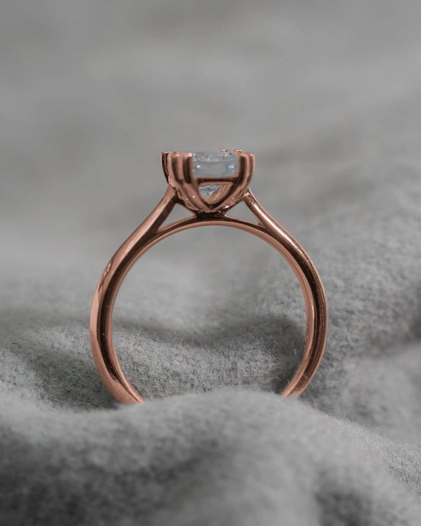 Cushion 18K Rose Gold Lab Grown Solitaire My Store