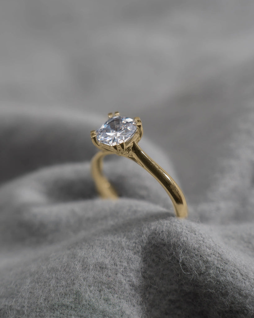 Cushion 18K Yellow Gold Lab Grown Solitaire My Store