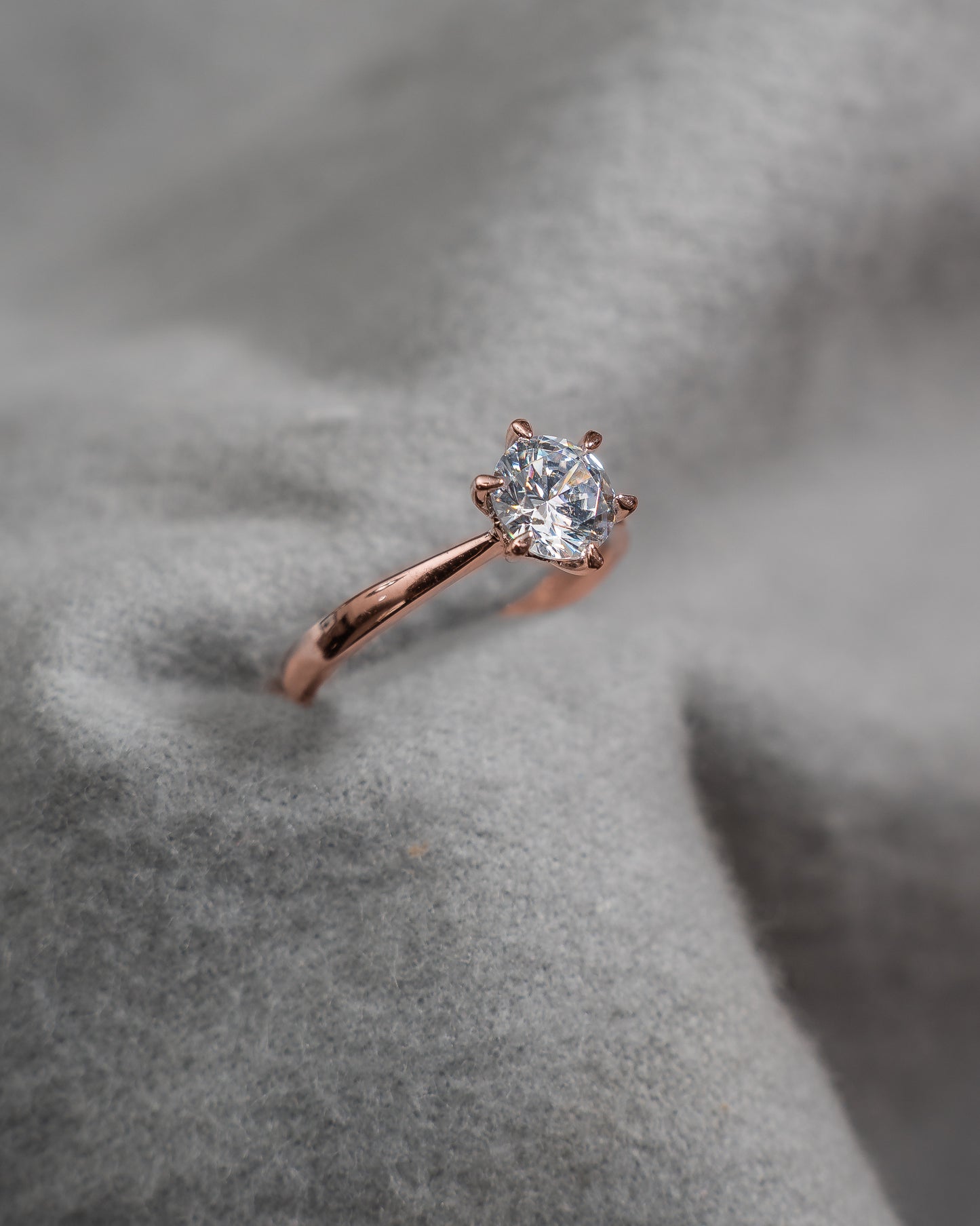 Round Rose Gold Lab Grown Diamond Solitaire