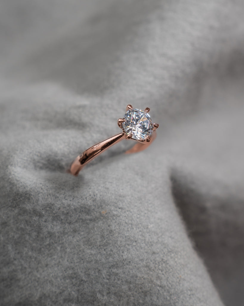 Round Rose Gold Lab Grown Diamond Solitaire
