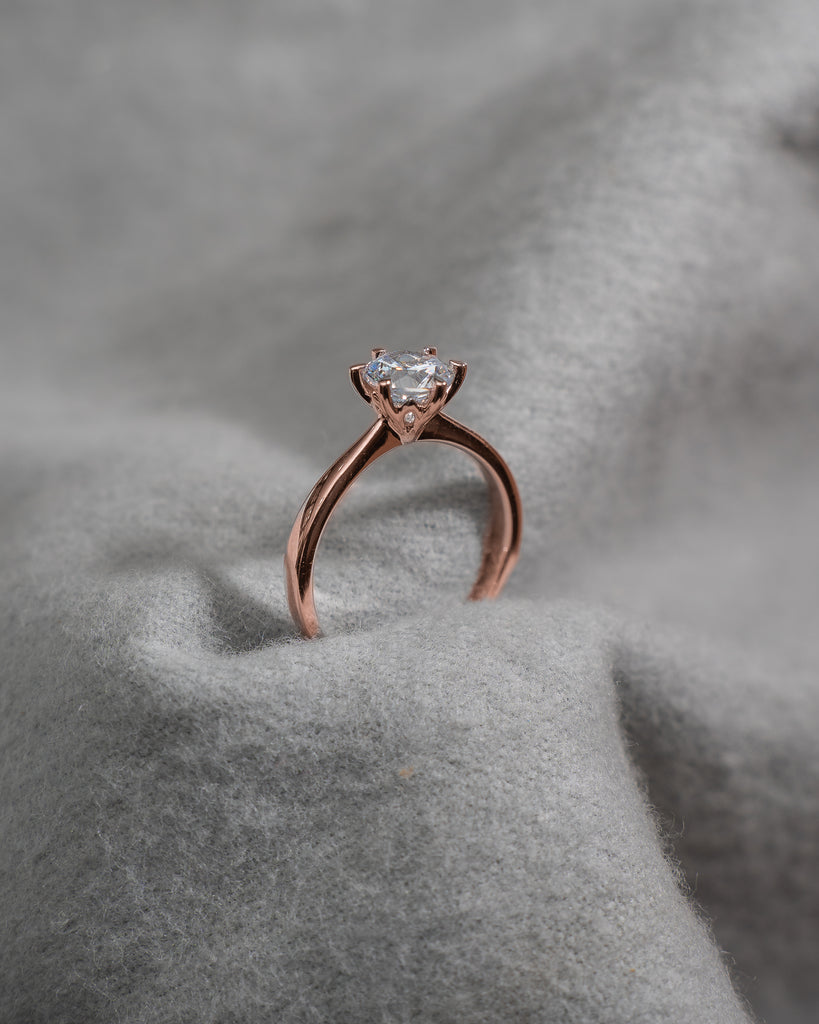 Round Rose Gold Lab Grown Diamond Solitaire