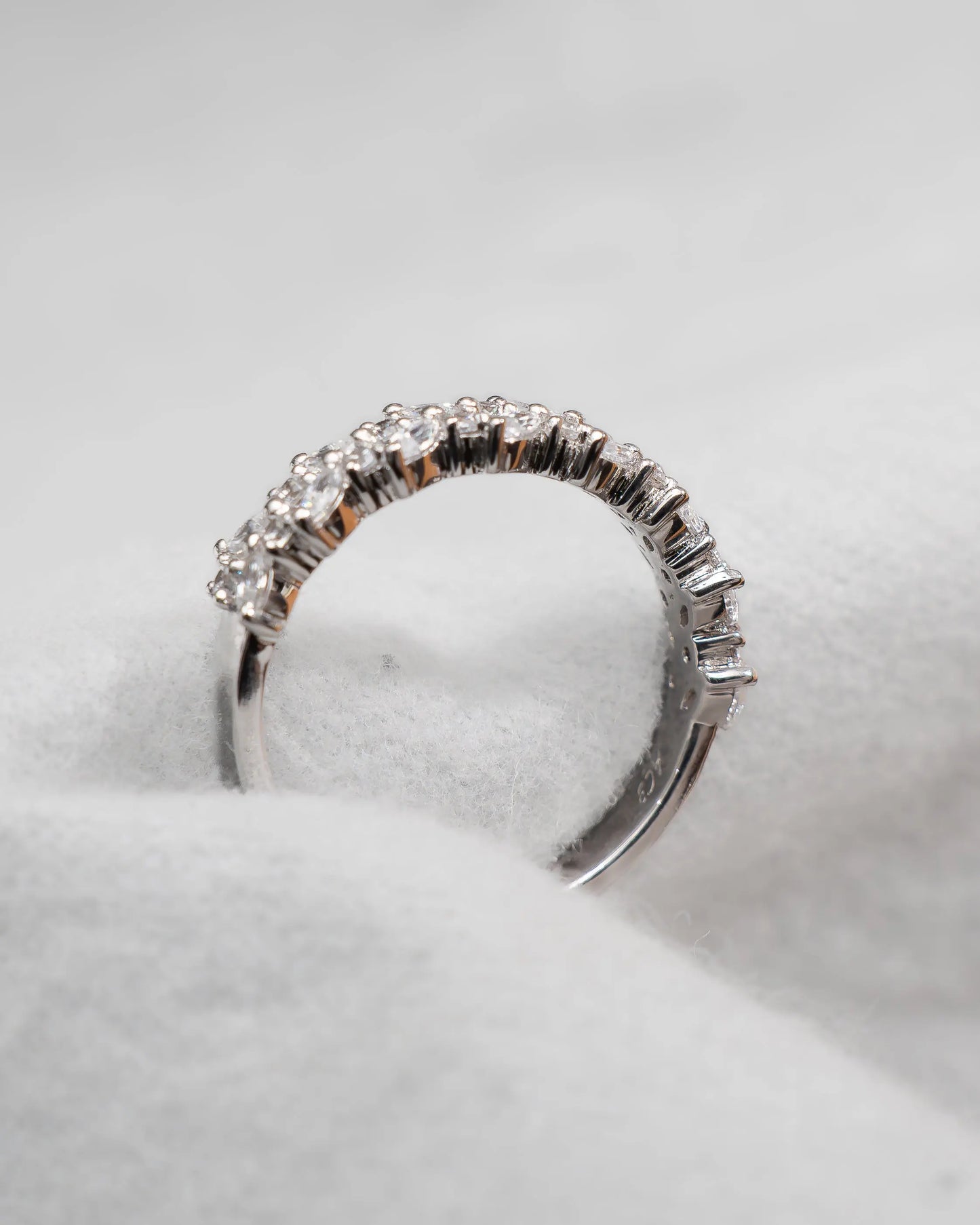 Marquise And Round Platinum Lab Grown Multi Stone Diamond Ring My Store