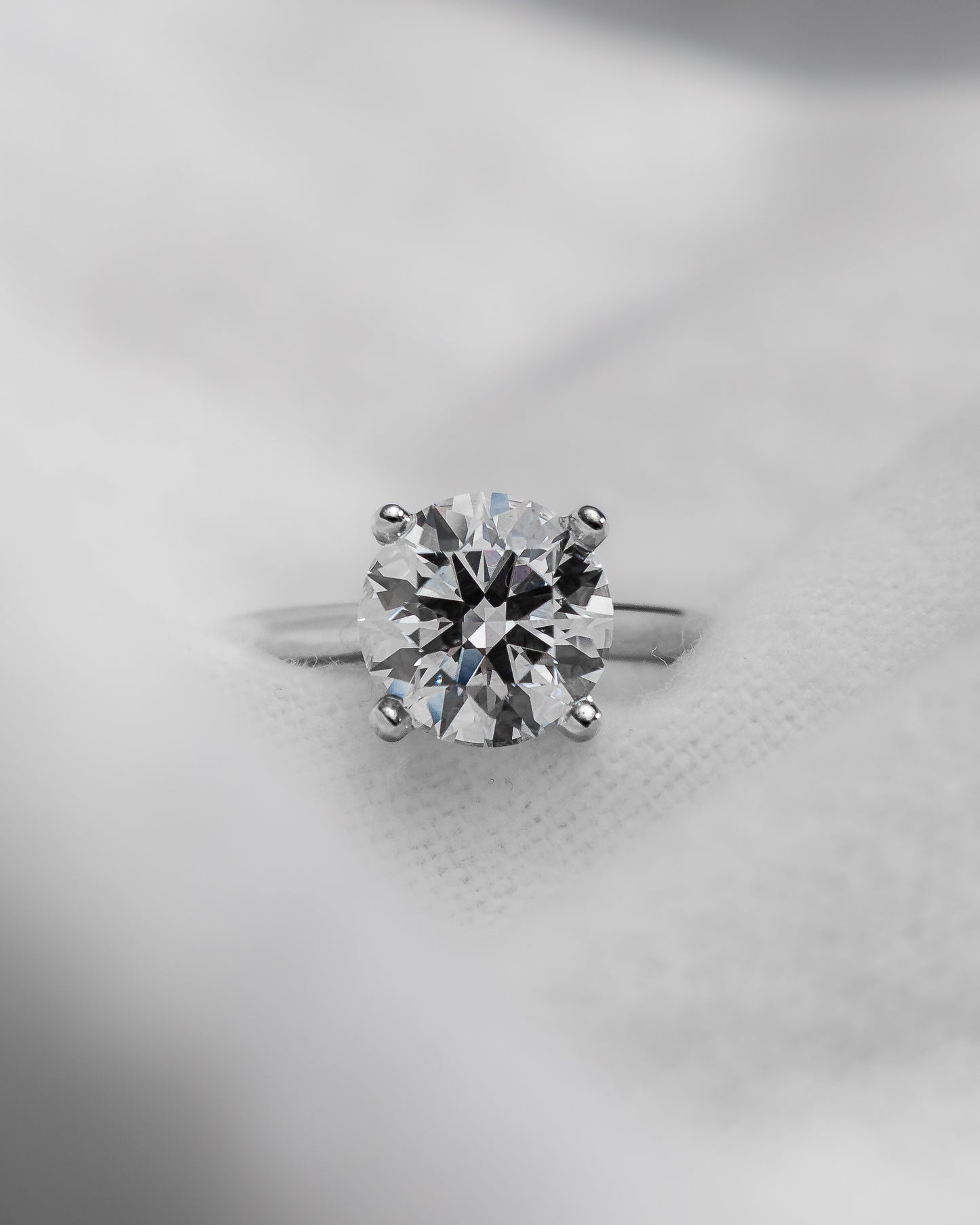 Round White Gold Lab Grown Diamond Solitaire