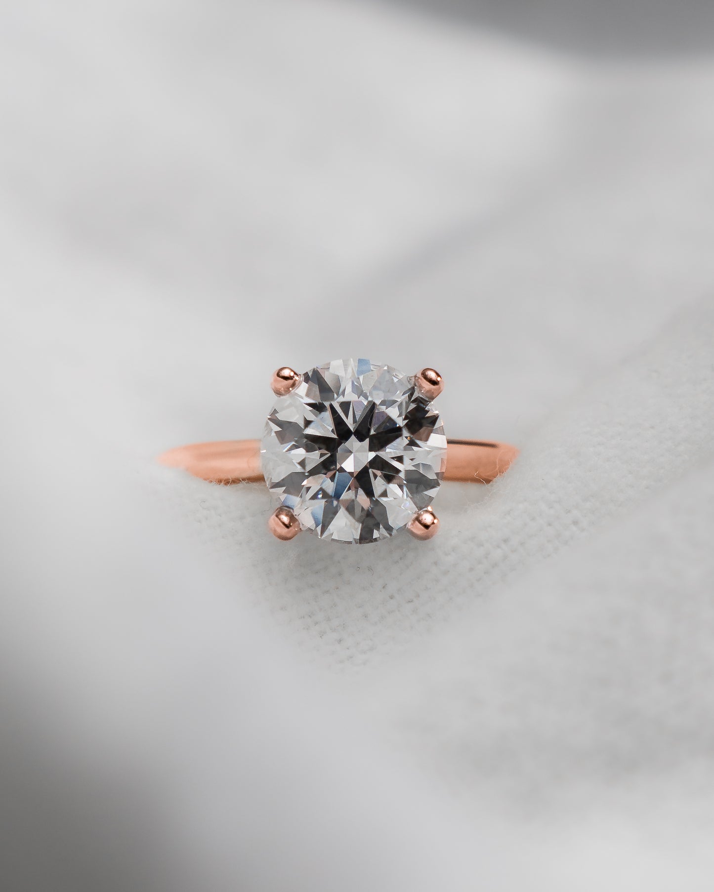 Round Rose Gold Lab Grown Diamond Solitaire
