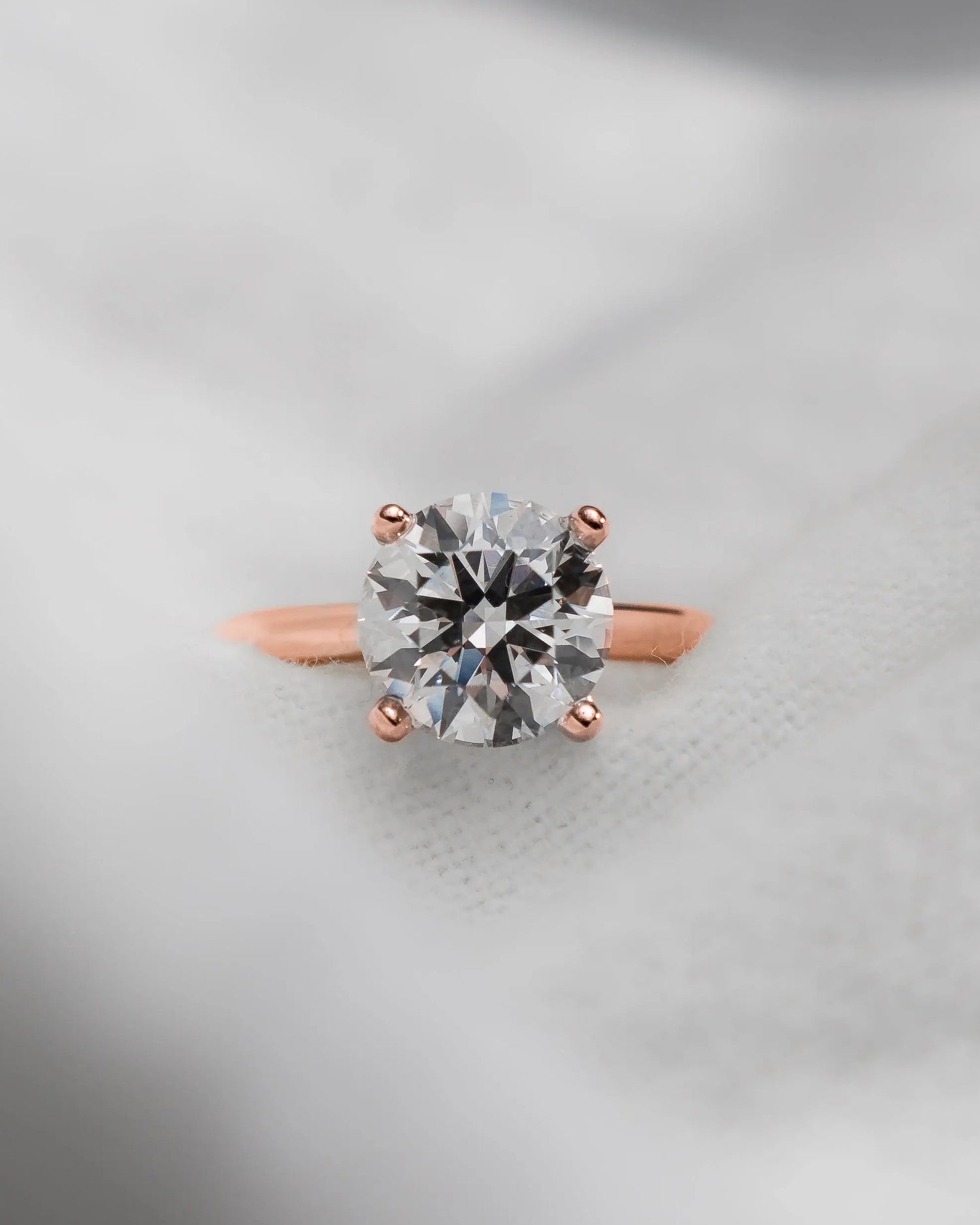 Round Rose Gold Lab Grown Diamond Solitaire My Store
