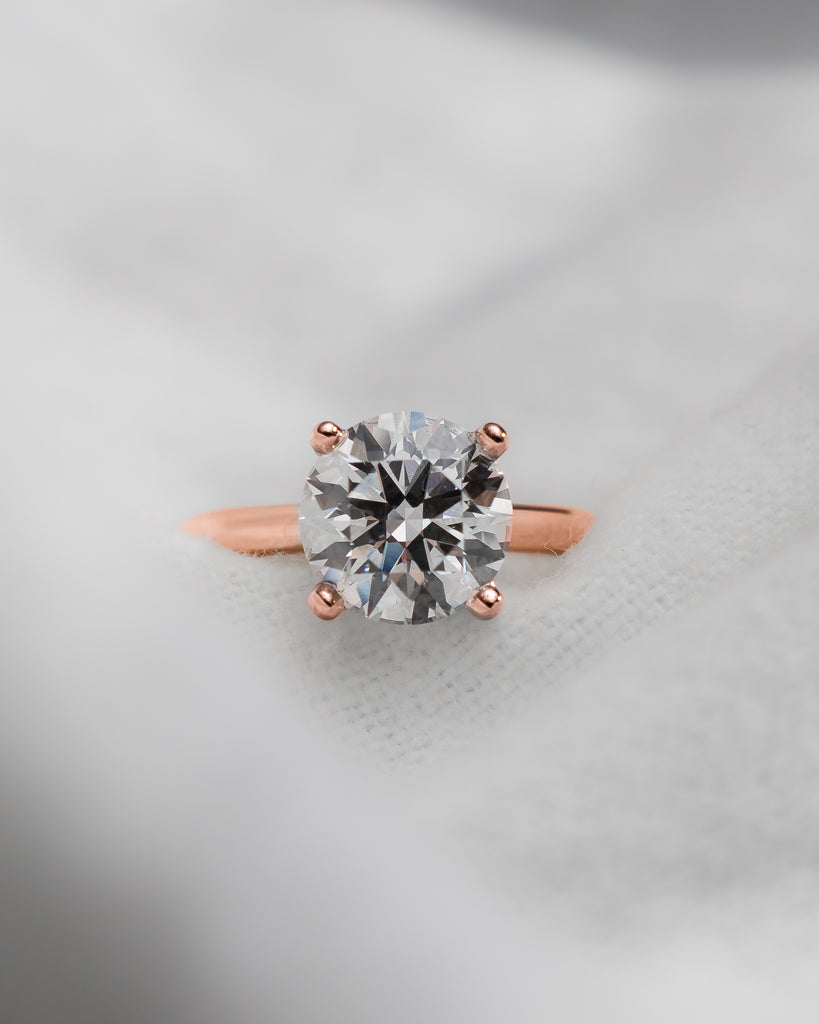 Round Rose Gold Lab Grown Diamond Solitaire
