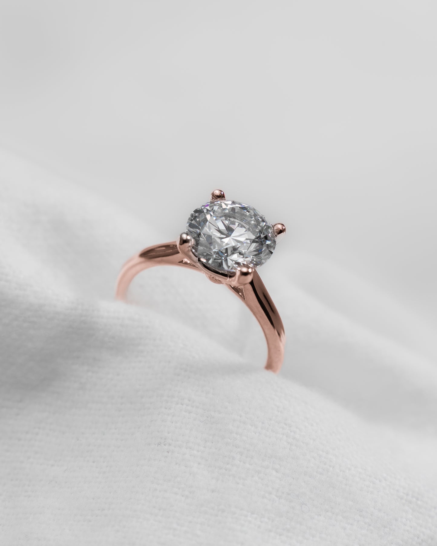 Round Rose Gold Lab Grown Diamond Solitaire