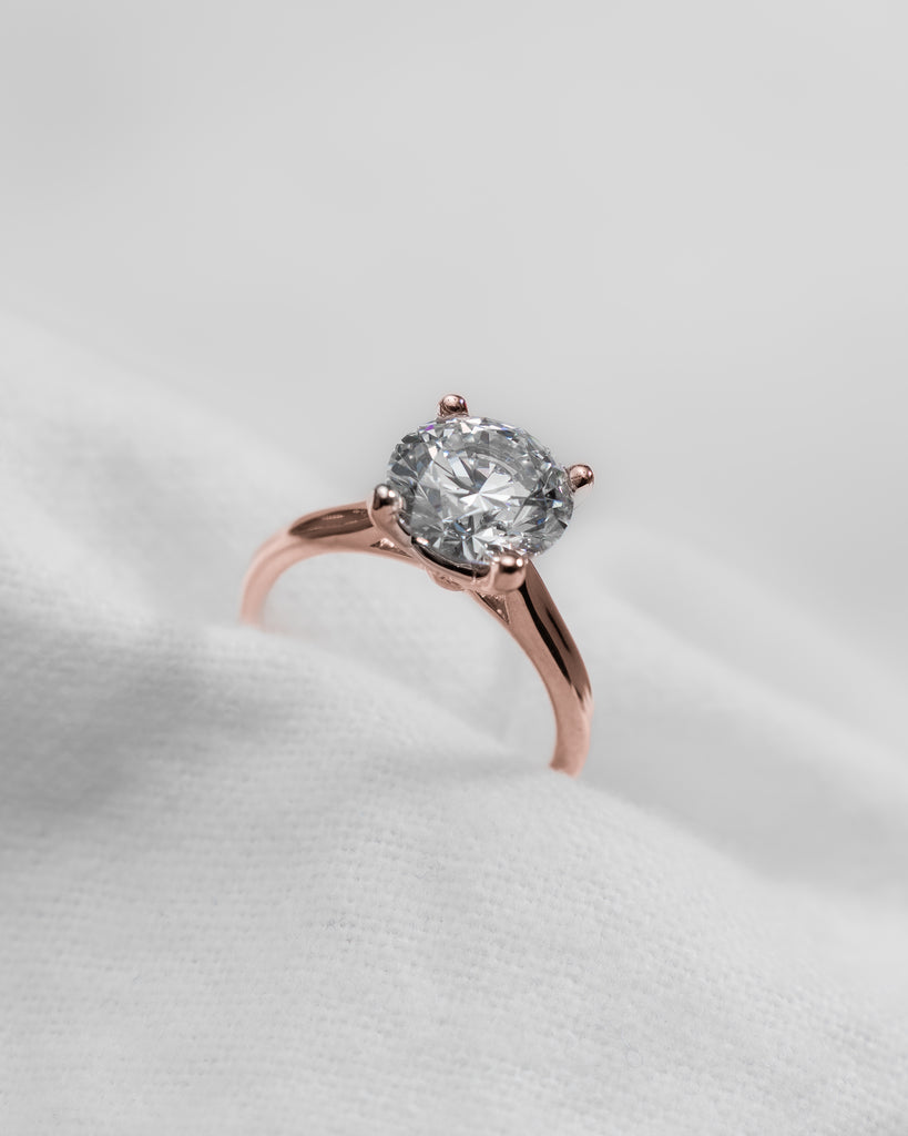 Round Rose Gold Lab Grown Diamond Solitaire