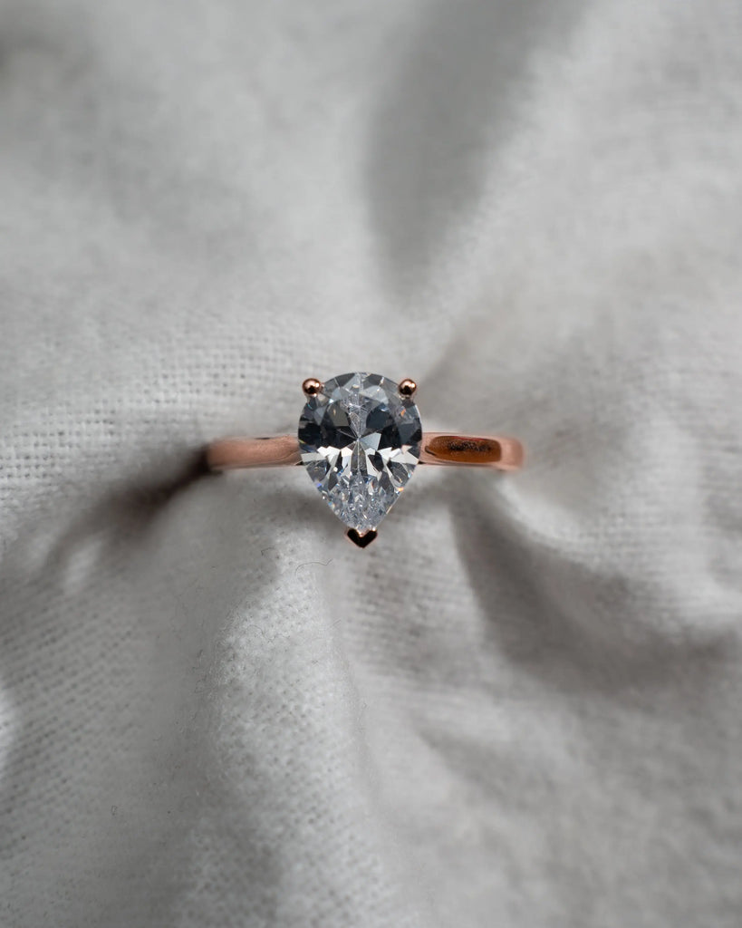 Pear Rose Gold Lab Grown Diamond Solitaire My Store