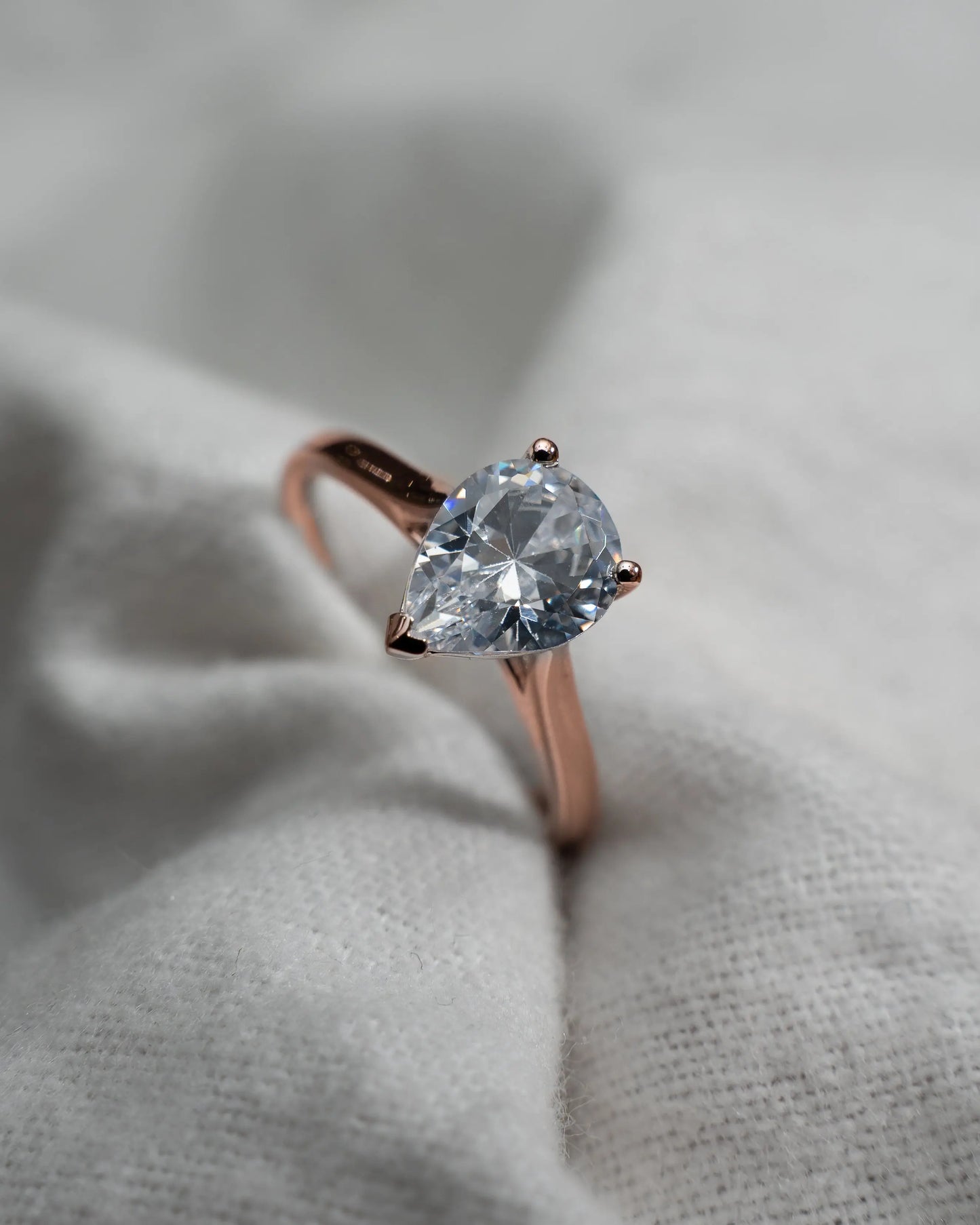 Pear Rose Gold Lab Grown Diamond Solitaire My Store