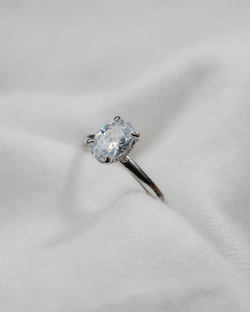 Oval Platinum Lab Grown Diamond Solitaire (Hidden Halo) My Store