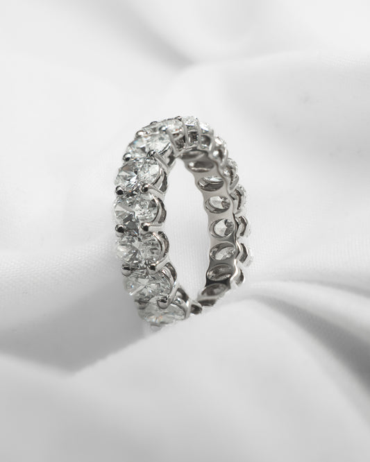 4ct Oval Claw Set 100% - Lab-grown Diamond Eternity Ring | Platinum
