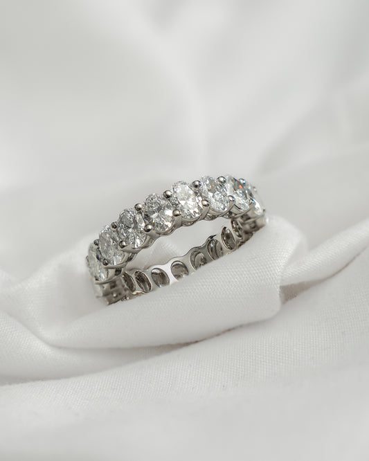 4ct Oval Claw Set 100% - Lab-grown Diamond Eternity Ring | Platinum