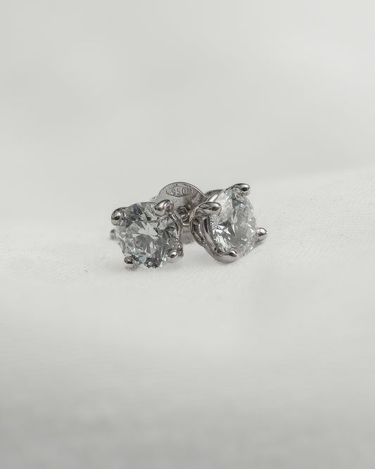 Round Lab Grown Diamond Stud Earrings (Light) | Platinum