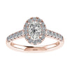 Oval Yellow Gold Lab Grown Diamond Halo (Diamond set shoulders) My Store