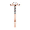 luxury rose gold diamond set shoulders halo lab grown diamond engagement ring image