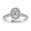 Oval Yellow Gold Lab Grown Diamond Halo (Diamond set shoulders) My Store