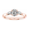 luxury round rose gold diamond trilogy lab grown diamond engagement ring