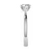 side angle luxury oval platinum trilogy lab grown diamond engagement ring