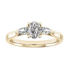 luxury oval white gold trilogy lab grown diamond engagement ring