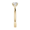 side angle luxury oval white gold trilogy lab grown diamond engagement ring