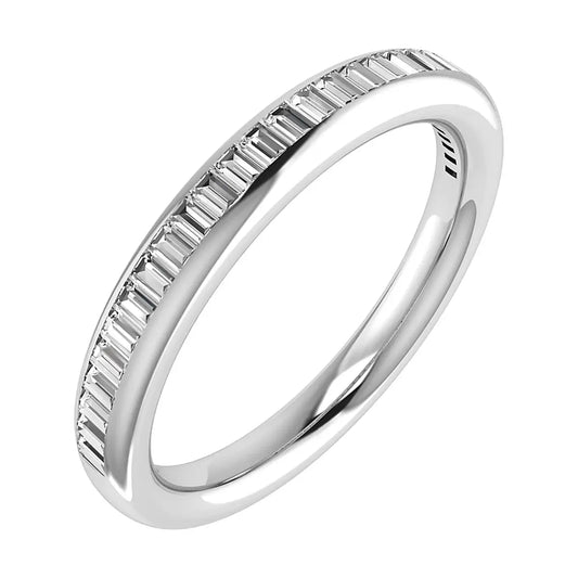 2.50mm Portait Baguette Channel Set 50% - Lab-grown Diamond | 18K White Gold Lester & Brown