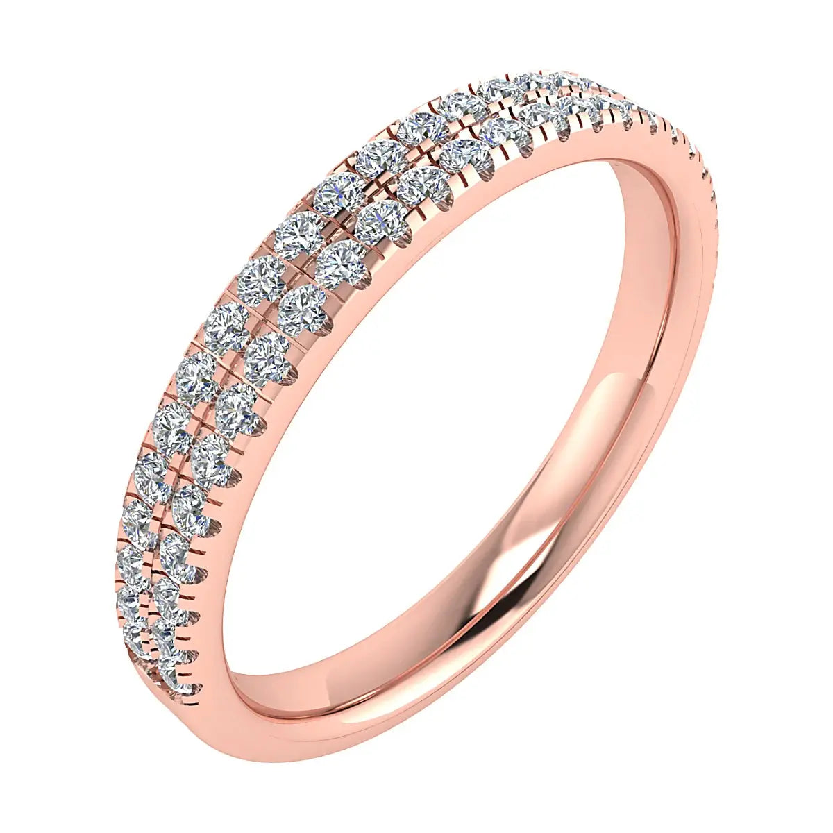 2.60mm Double Row Micro Claw Set 50% - Lab-grown Diamond Ring | 18k Rose Gold Lester & Brown