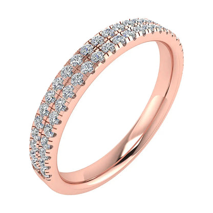 2.60mm Double Row Micro Claw Set 50% - Lab-grown Diamond Ring | 18k Rose Gold Lester & Brown