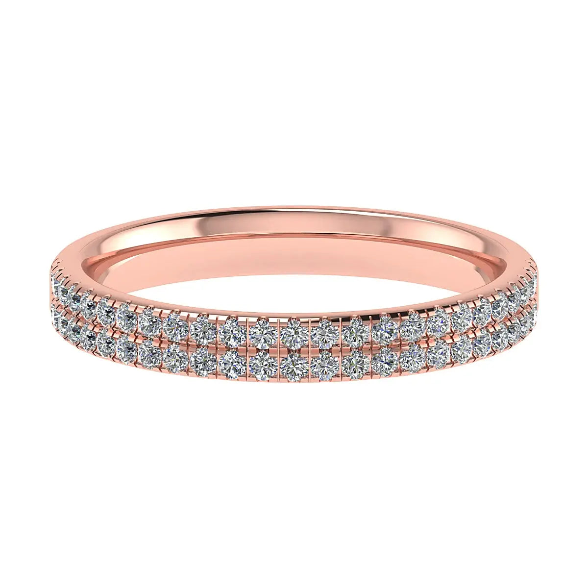 2.60mm Double Row Micro Claw Set 50% - Lab-grown Diamond Ring | 18k Rose Gold Lester & Brown