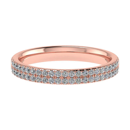 2.60mm Double Row Micro Claw Set 50% - Lab-grown Diamond Ring | 18k Rose Gold Lester & Brown