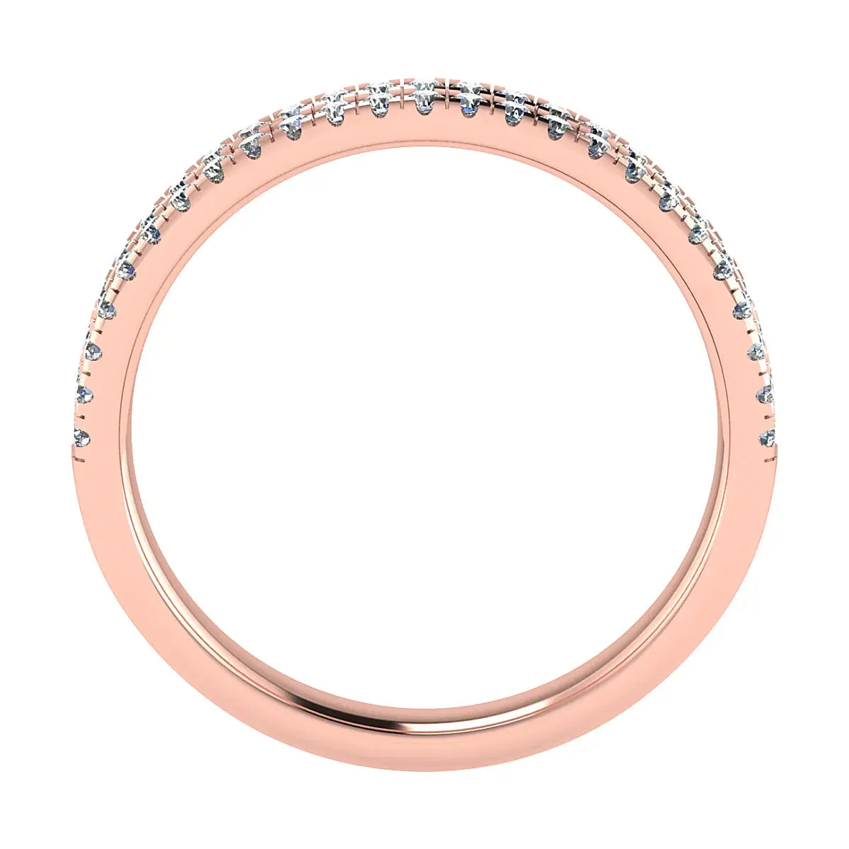 2.60mm Double Row Micro Claw Set 50% - Lab-grown Diamond Ring | 18k Rose Gold Lester & Brown