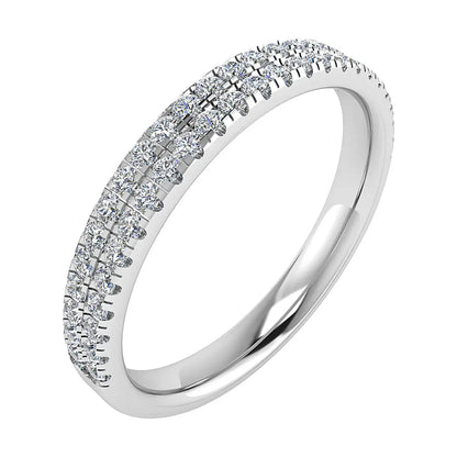 2.60mm Double Row Micro Claw Set 50% - Lab-grown Diamond Ring | 18k White Gold Lester & Brown