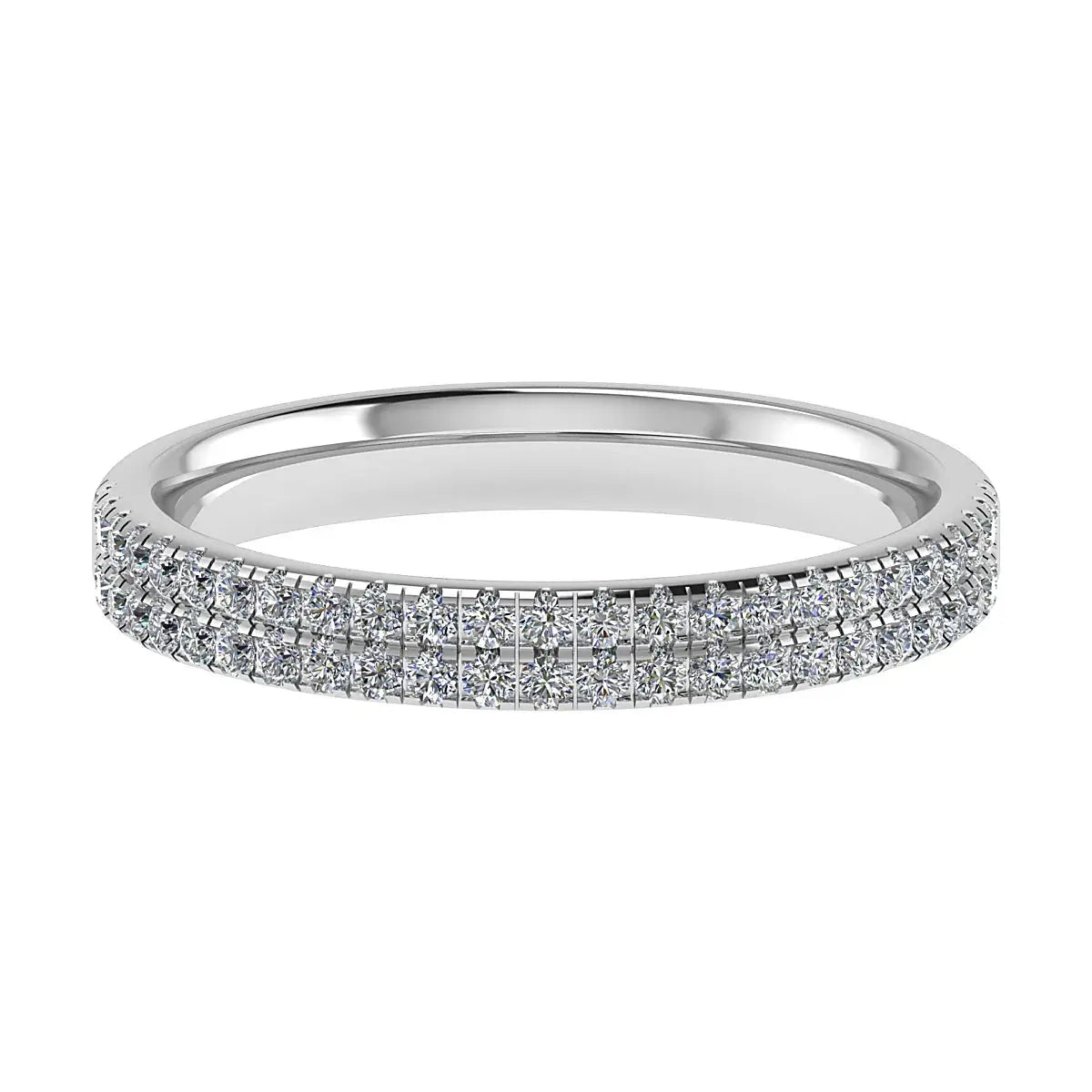 2.60mm Double Row Micro Claw Set 50% - Lab-grown Diamond Ring | 18k White Gold Lester & Brown
