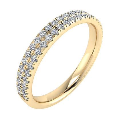 2.60mm Double Row Micro Claw Set 50% - Lab-grown Diamond Ring | 18k Yellow Gold Lester & Brown