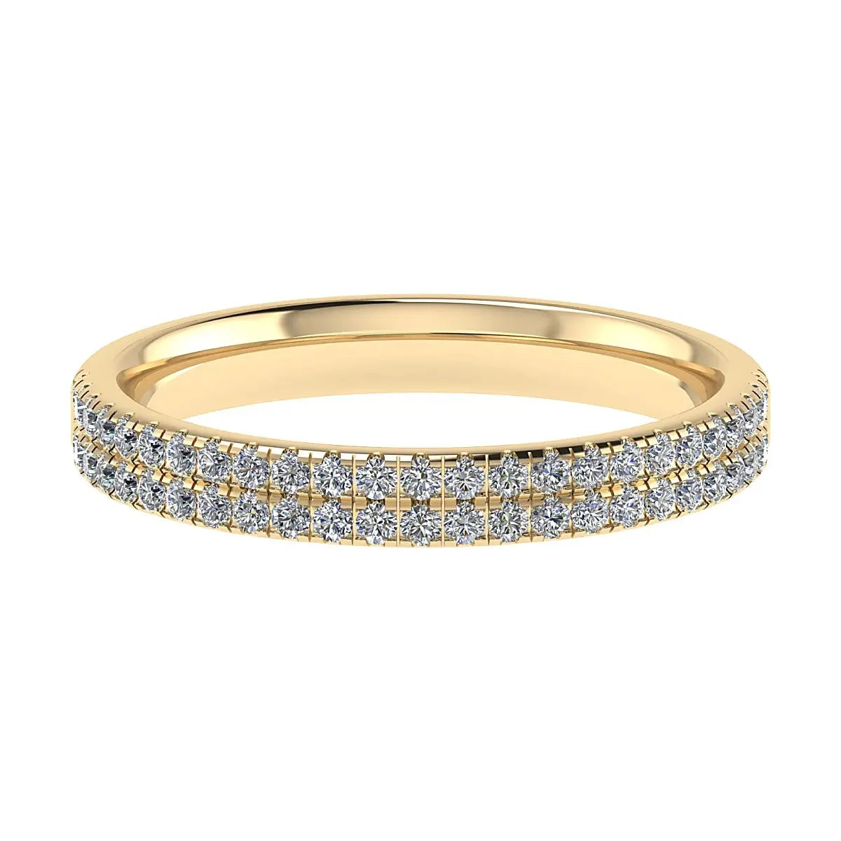 2.60mm Double Row Micro Claw Set 50% - Lab-grown Diamond Ring | 18k Yellow Gold Lester & Brown