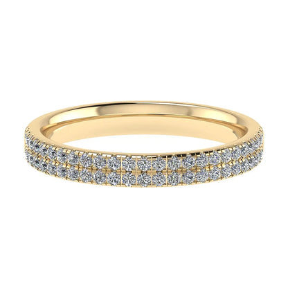2.60mm Double Row Micro Claw Set 50% - Lab-grown Diamond Ring | 18k Yellow Gold Lester & Brown