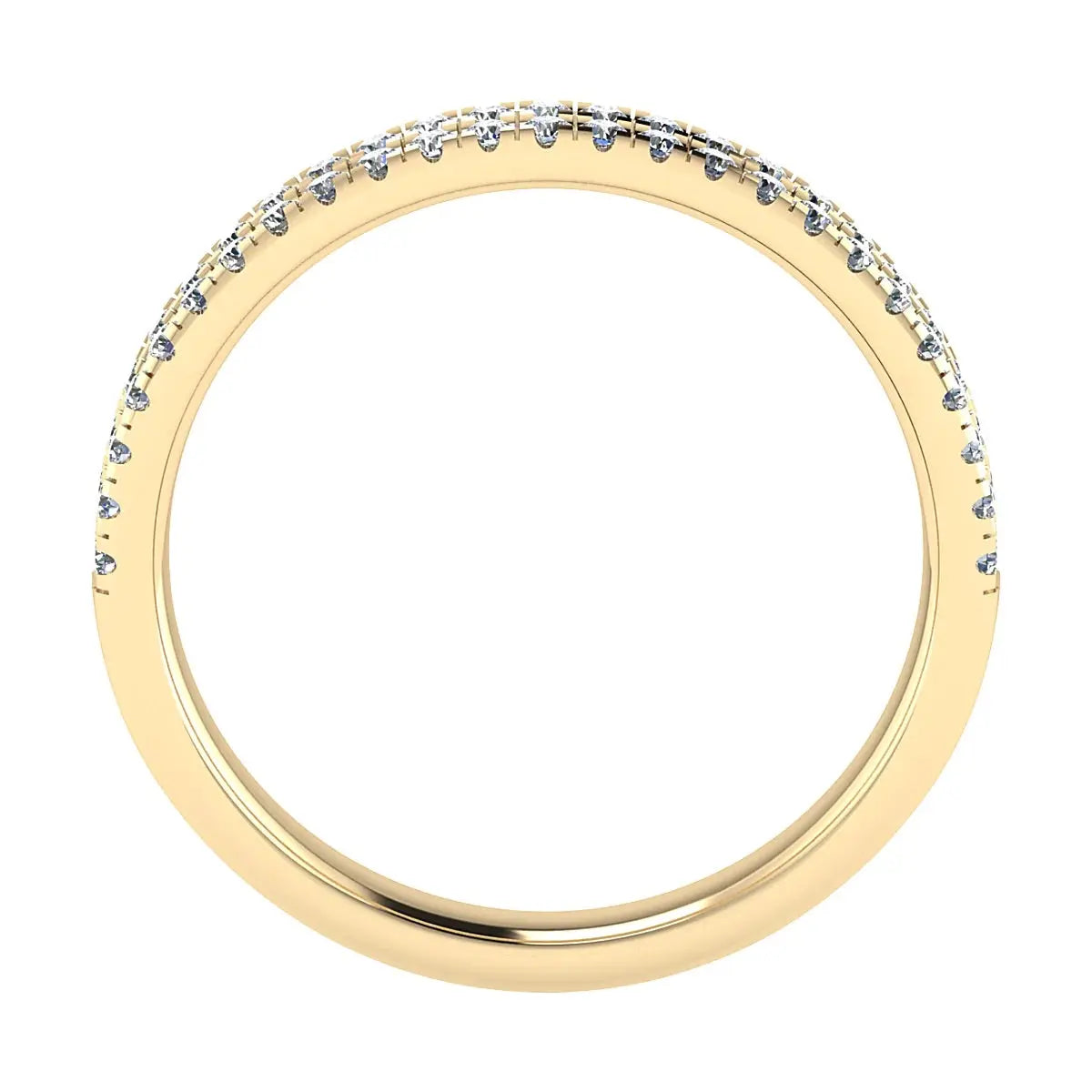 2.60mm Double Row Micro Claw Set 50% - Lab-grown Diamond Ring | 18k Yellow Gold Lester & Brown