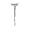 side angle of luxury emerald platinum diamond set shoulders lab grown diamond engagement ring