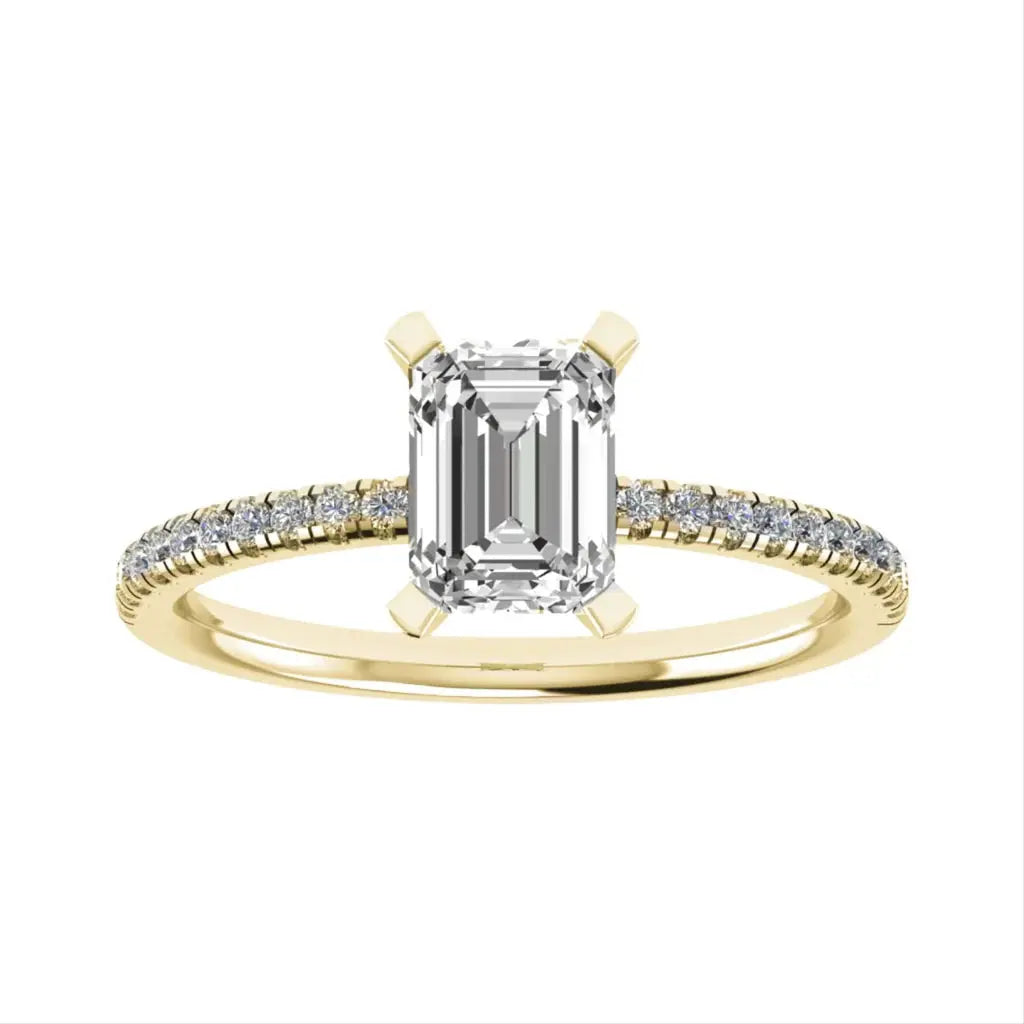 Emerald Platinum Lab Grown Diamond Set Shoulders (Hidden Halo) My Store